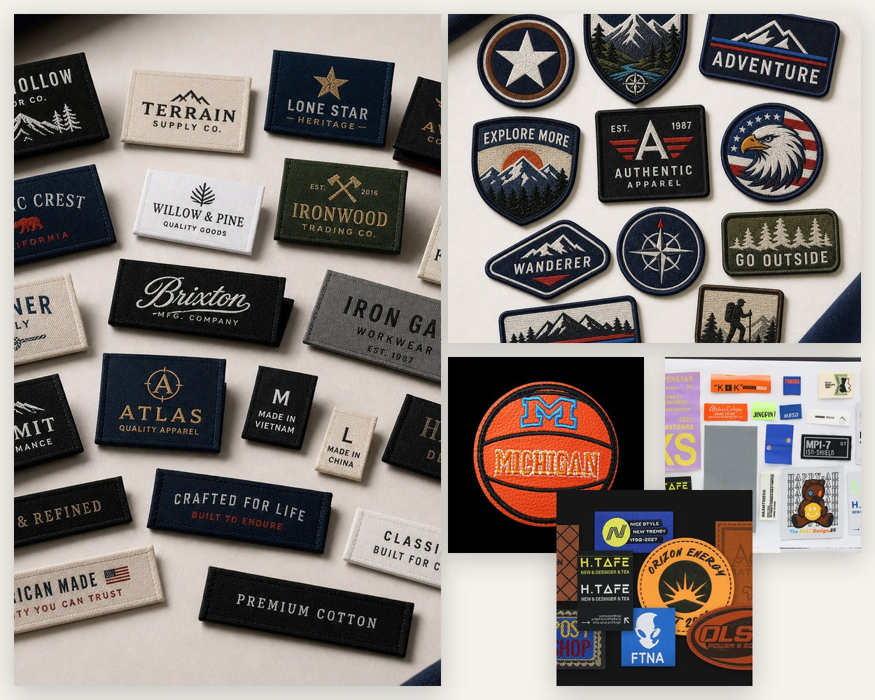 Custom Woven Labels, Woven Badges, Leather Patches & Brand Trims