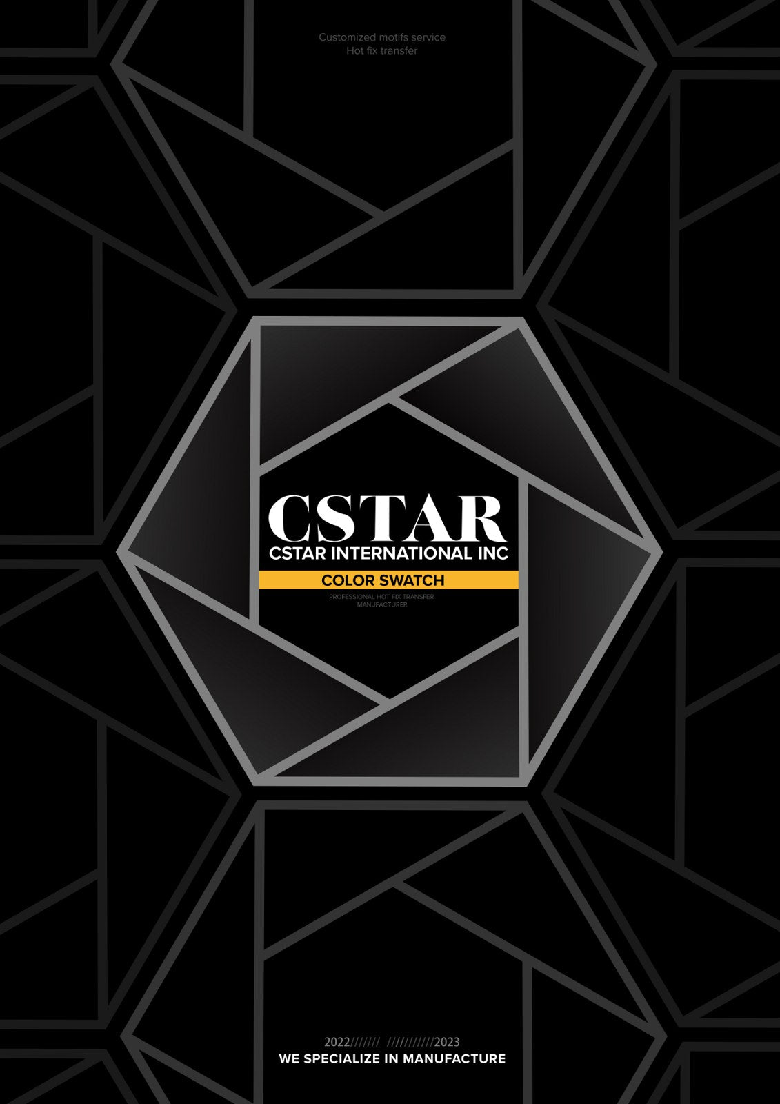 CSTAR color swatch PDF cover for custom heat transfer color and finish reference