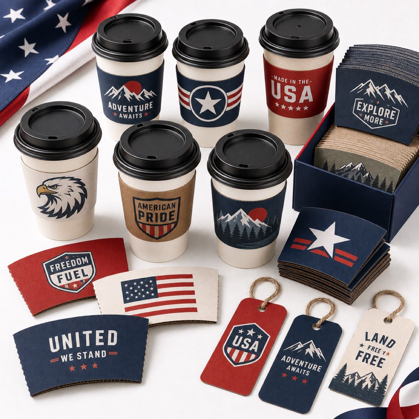 Cup sleeve and event merchandise direction reference